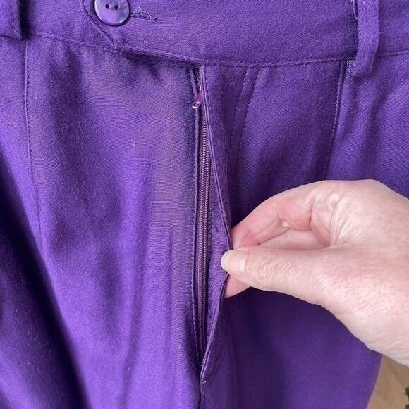 Vintage 80s Prince Purple High Rise Stirrup Pants 2 - Picture 5 of 6